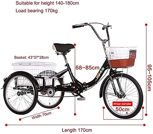 Triciclo Adulto Plegable 20 Pulgadas con Canasto miniatura 3