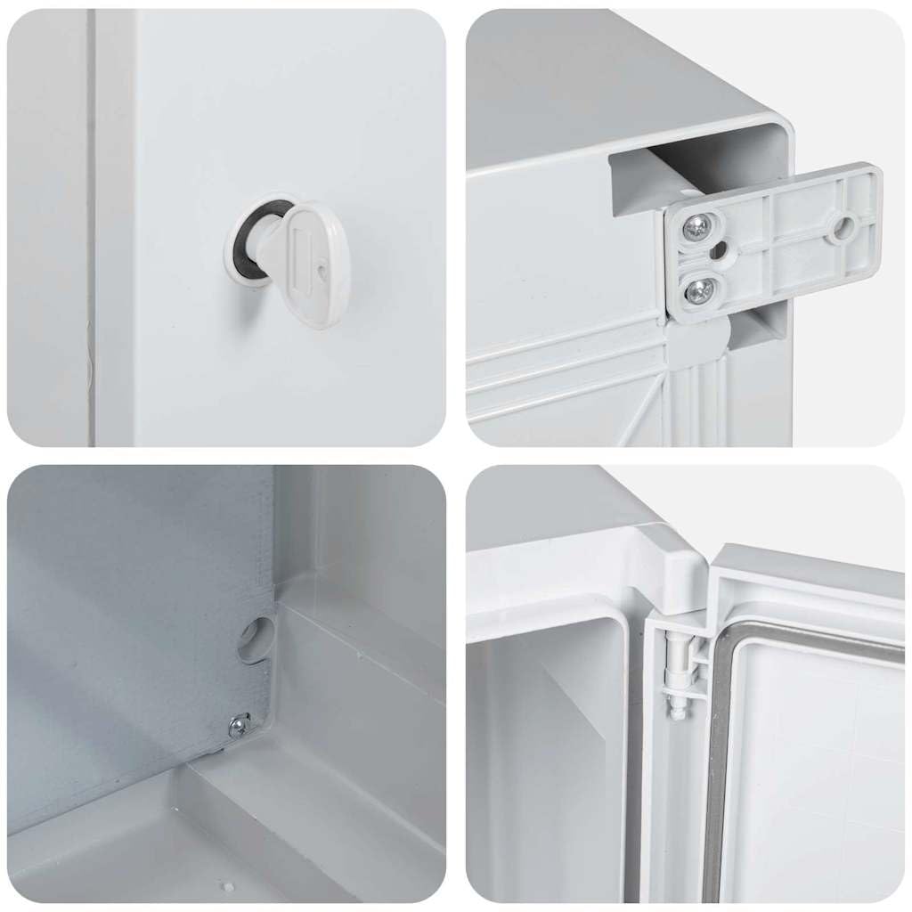 Steuerungsschrank Grau 32 x 13 x 30 cm ABS Kunststoff, Schaltkasten für Innen- und Außenbereich, Verteilerdose Gehäuse für Kabel, Leitung, Installation, Wand, Garten, Feuchtraum