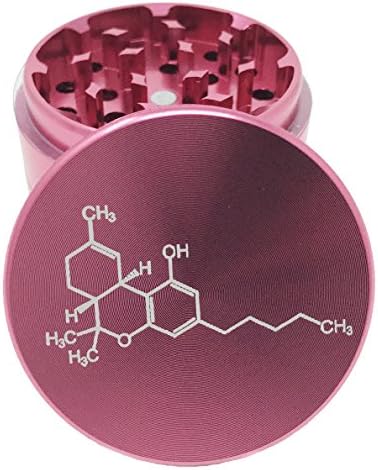 Premium Herb Grinder - THC Molecule - 2.2" - The Hidden Cabinet (Pink)