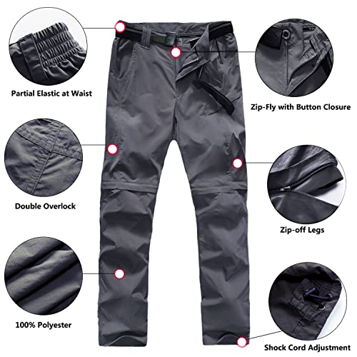 JOMLUN Boy’s Scout Pants Convertible Hiking Quick Dry Zip Off Pants Outdoor Climbing Casual Trouser Kids Youth Cargo Pants2