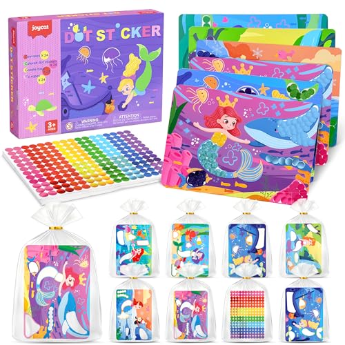 Kits de manualidades de lunares de sirena JoyCat de 12 paquetes con pegatinas y bolsas