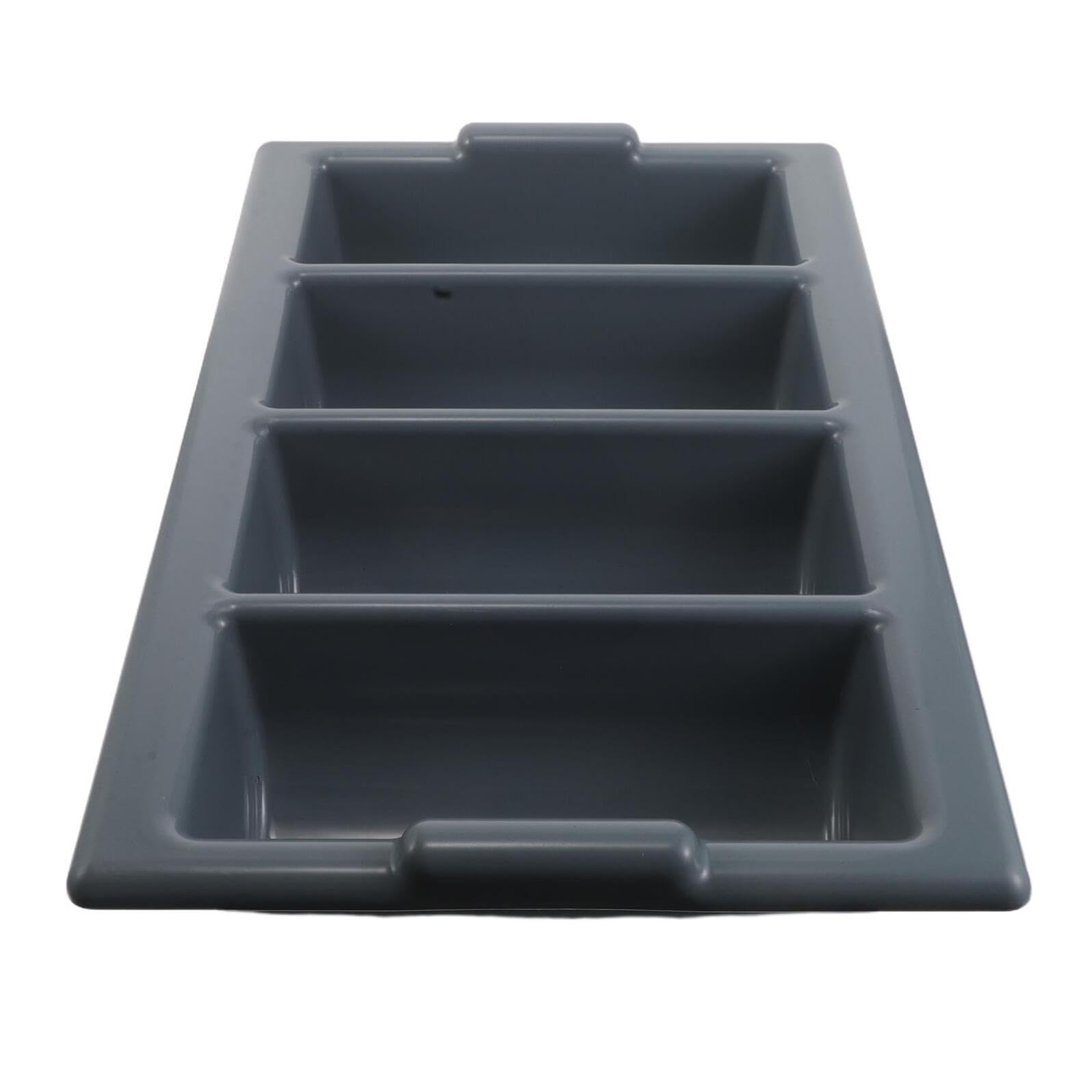 NUOBESTY Organizador de Cubiertos para Cocina 4 Compartimentos, Bandeja de Plástico Resistente para Utensilios, Porta Cubiertos Pequeño para Buffet y Restaurante, Soporte para Encimera,