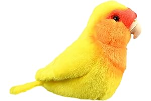 Adorable Yellow Peach Peony Stuffed Parrot Plush