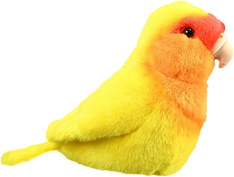 Realistic Yellow Peach Peony Parrot Plush Parrot Bird Stuffed Animal 5.5 | Pillows Home Decor