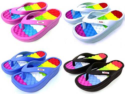 BW W-2101 Women's Sandal Rocking Wedge Platform Casual Flip Flop Thong Slipper Beach Shoes 4 Colors