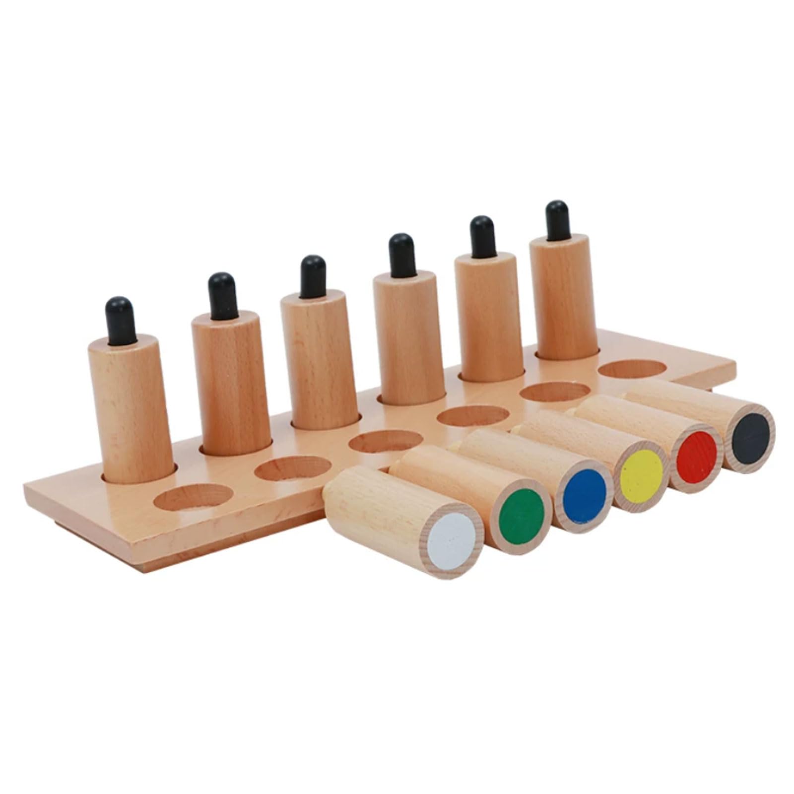 ttnmrc Montessori Wooden Tactile Perception Cylinders Set