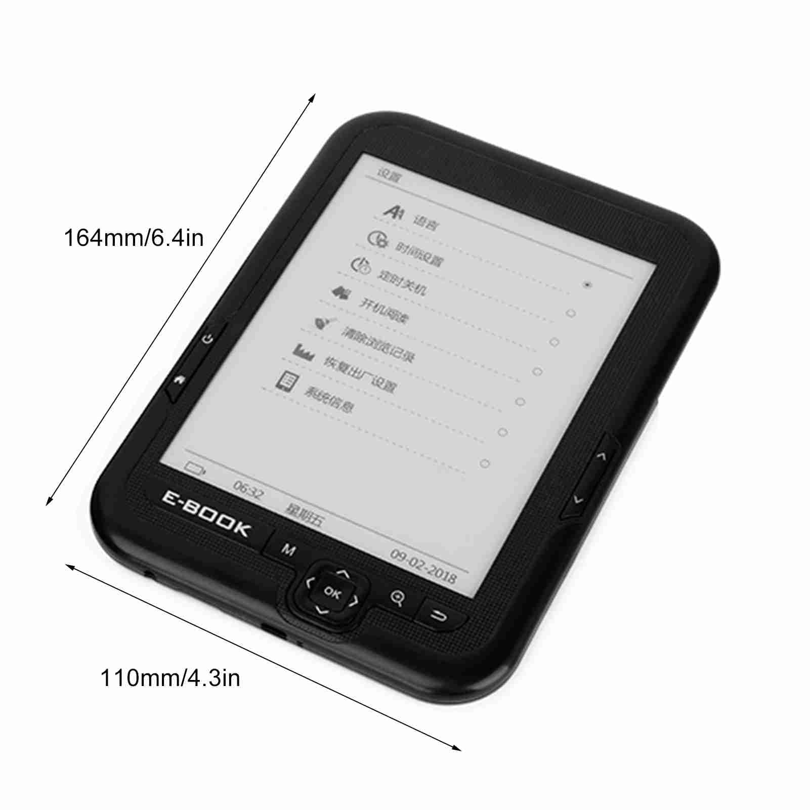 Ereader, BK6006 1024 * 768 Ereader con Schermo a Inchiostro Flessibile Ad Alta Definizione con Lettura Digitale 4G E-Reader Ebook per gli Appassionati di Lettura (8GB)