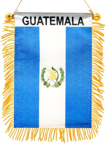 Anley Bandera de Guatemala con Flecos para Colgar en la Ventana d...