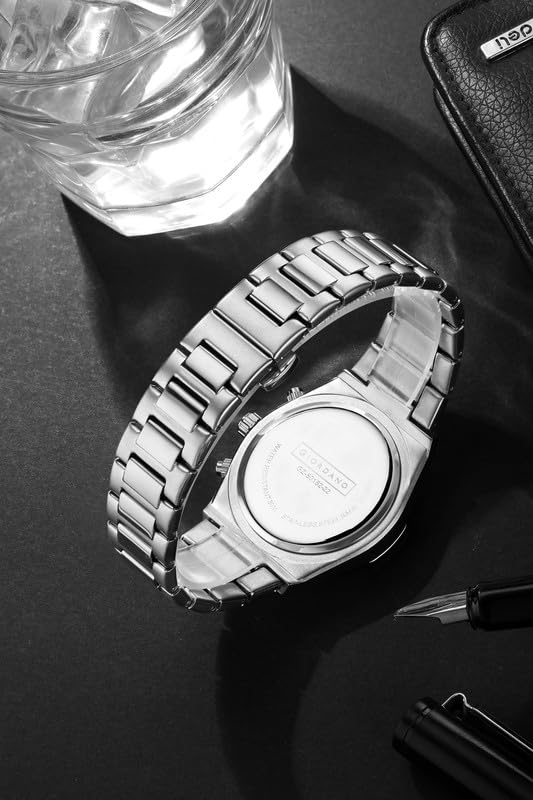 Image of Giordano Luxury Multifunction Quartz Watch for Men with Round Dial, Triple Sub-Dials, Moonphase Display, Date Window, Water Resistant and Stainless Steel Strap - GZ-50152