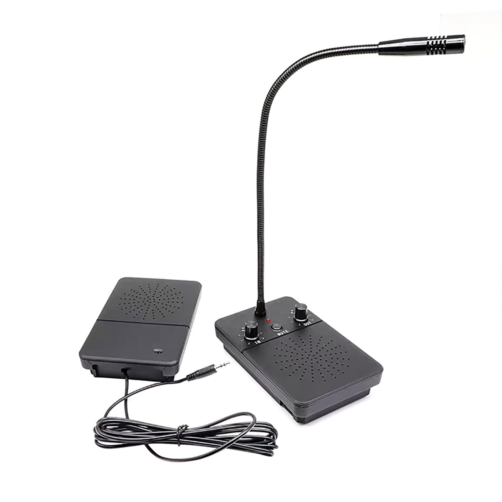 Intercomunicador Ventanilla, Microfono De Ventanilla, Intercomunicador Bidireccional Mostrador, Sistema De Intercomunicación De Altavoz De Ventana (5 Vatios Alta Potencia,Mute,Anti-interferencia)