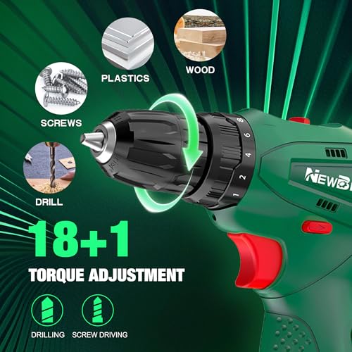 Image of 12V Cordless Drill Set with 2 Batteries for Home DIY