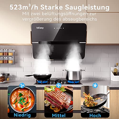 Dunstabzugshaube IsEasy 60 cm mit 523 m³/h Saugkraft