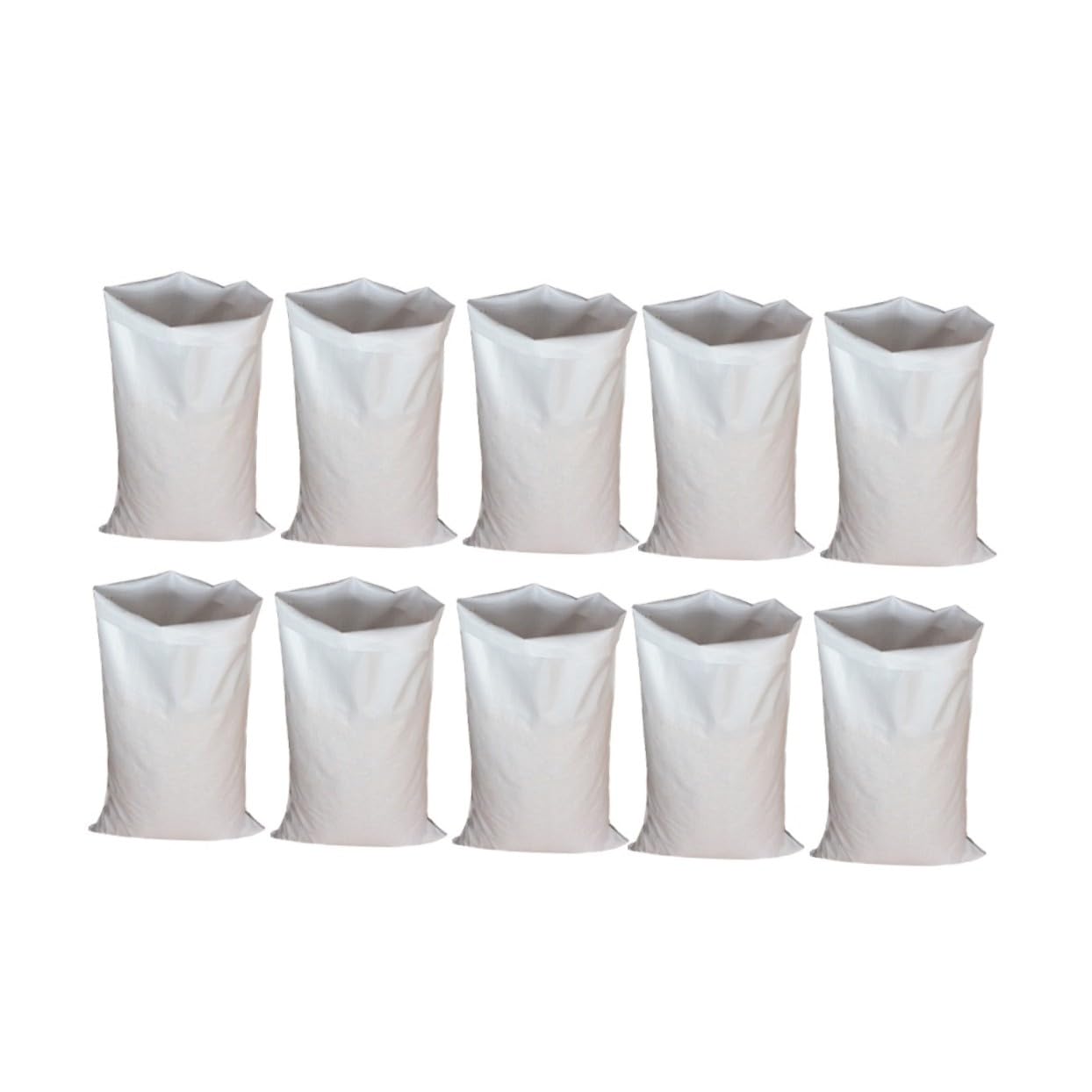 20 Bolsas de Plástico Blanco Pp Reutilizables para Carrera de Sacos Corte en Caliente Ideales para Almacenamiento y Mudanzas