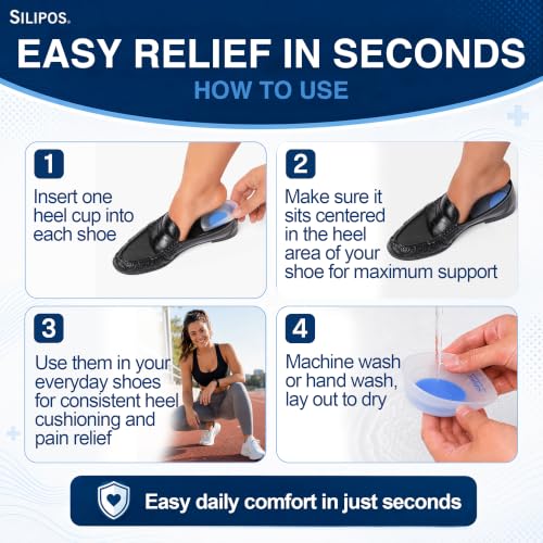 Image of Silipos WonderSpur Silicone Gel Heel Cups for Heel Pain & Plantar Fasciitis