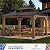 Modern Shade Wood Gazebo 11' x 13', Cedar Framed Wooden Gazebo with Double Galvanized Steel Roof, Permanent Hardtop Gazebo with Sturdy Hooks for Garden, Backyard Patio and Deck