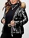 Geschallino Women's Plus Size Thicken Hooded Puffer Coat Quilted Bubble Padded Jacket with Faux Fur Collar 7695Plus Black 3X