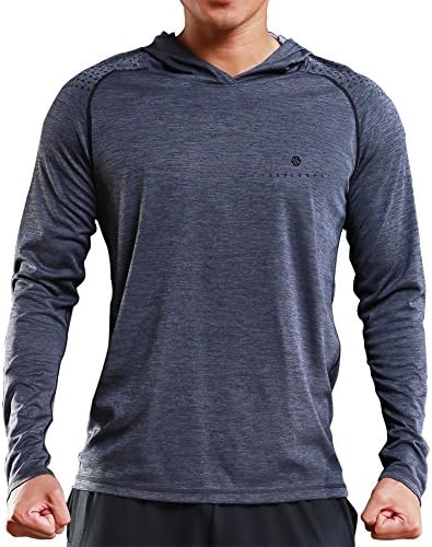 Mens Gym Workout Active Muscle Bodybuilding Long Sleeve Hoodies Casual Hooded Sweatshirts