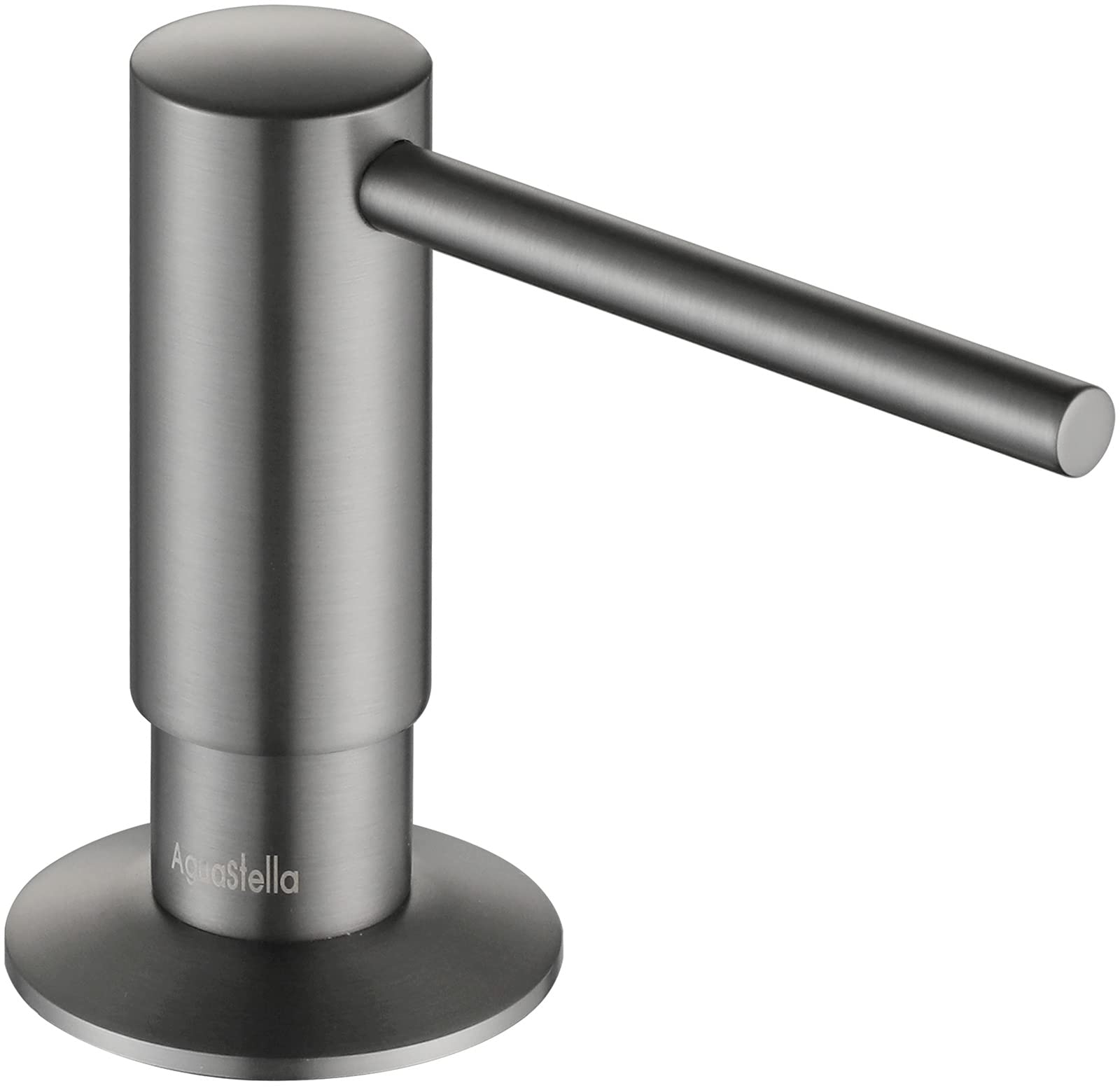 AguaStella ASF026GS Bulit en dispensador gris inoxidable para fregadero de cocina con bomba de encimera de botella de jabón