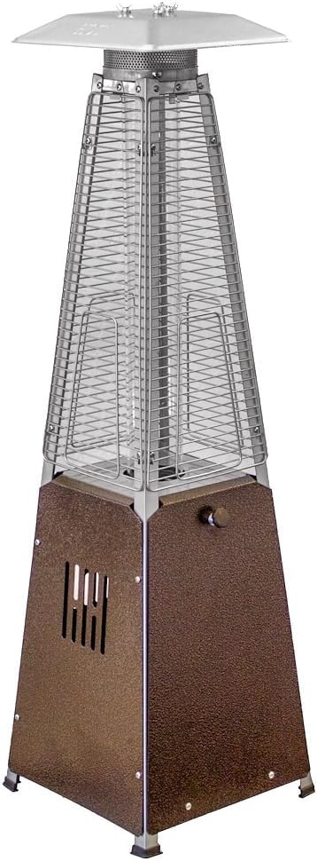 Portable Propane Table Top Pyramid Glass Tube Patio Heater, 9500 BTU, Bronze, SMALL