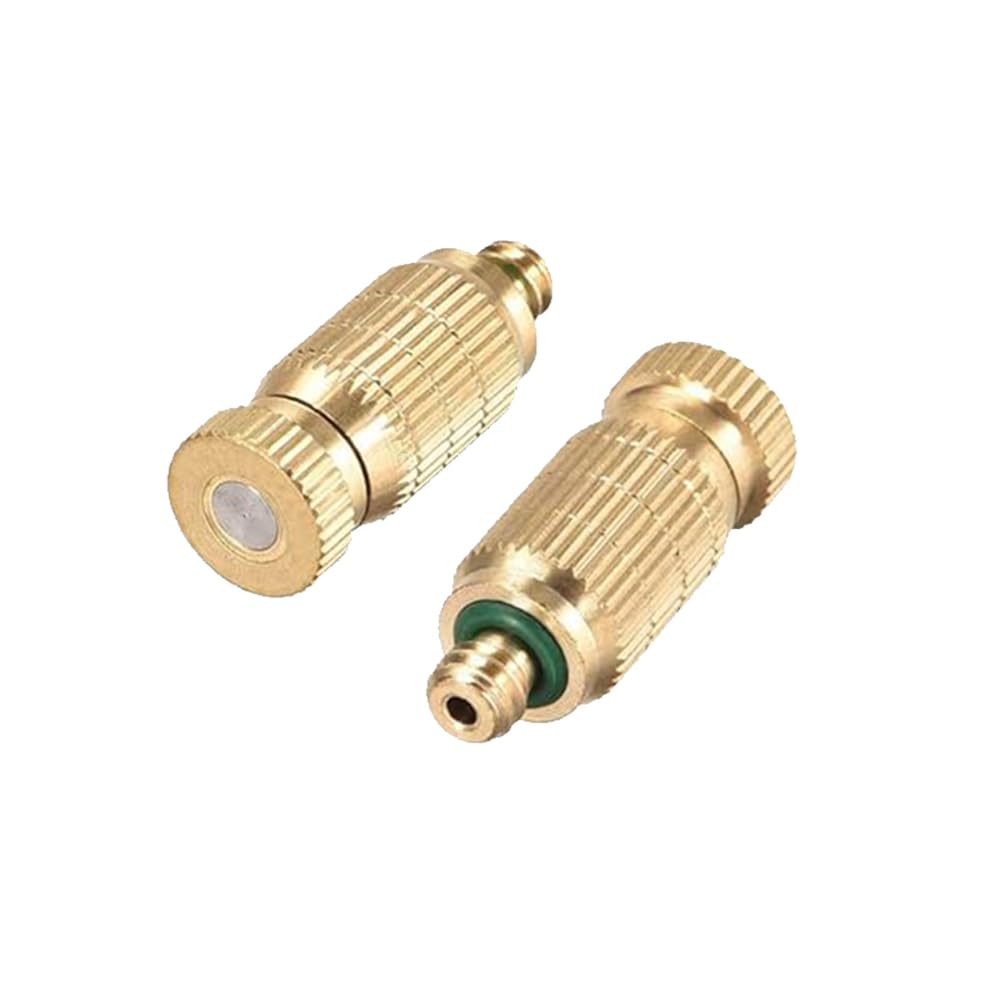TopHomer 10PCS Brass Misting Nozzles, 0.15mm High Pressure Spray Misting Nozzle, Anti-Drip Fogging Spray Head Misting System Nozzle