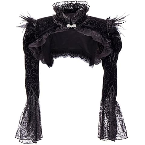 Alivila.Y Fashion Corset Womens Flannel Long Sleeve Steampunk Retro Jacket Shrug 21671-Black-3XL Cover