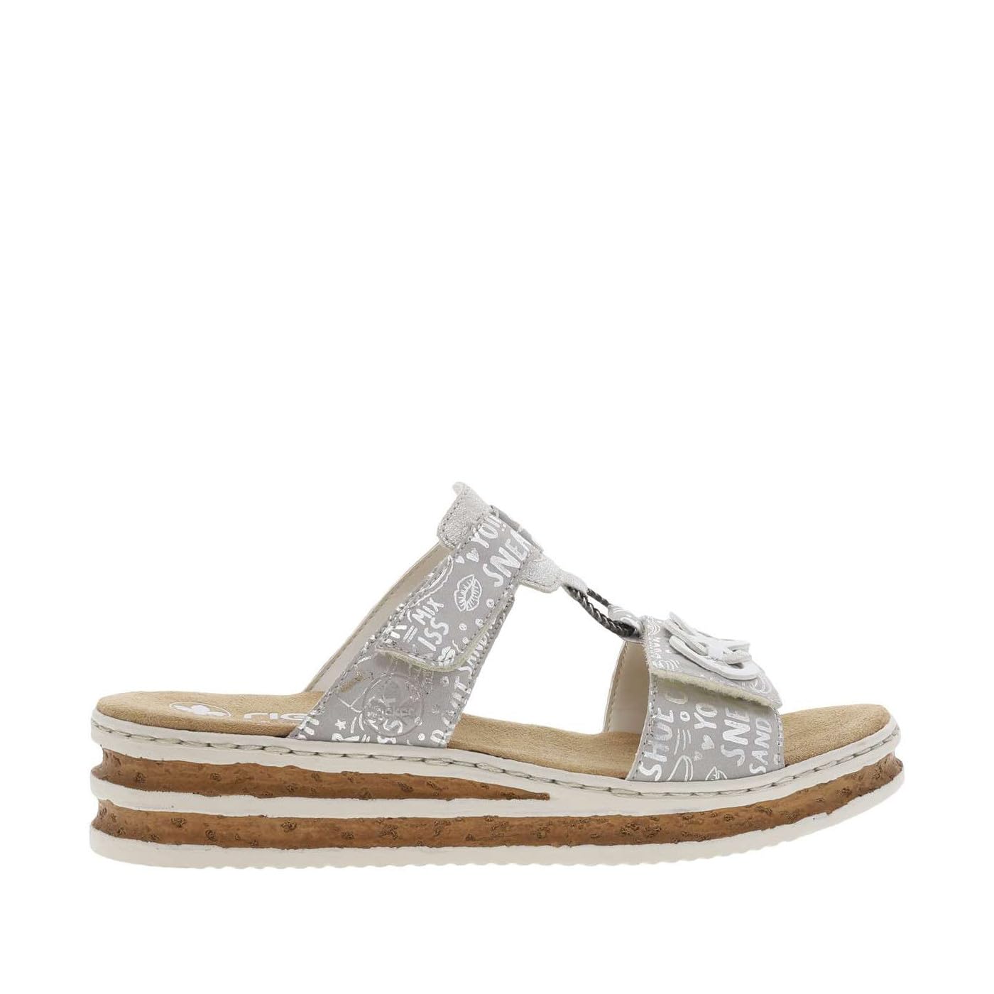 Rieker Pantolette Blu Finta Pelle