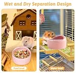 2 Pcs Hamster Food Bowl, Ceramic Pet Hamster Bowl Dwarf Hamster Food Bowl Feeder Hamster Water Rat Bowl Small Animal Food Dish for Golden Bears, Hedgehogs, Dutch Pigs, Parrots (Pink) - Image 4