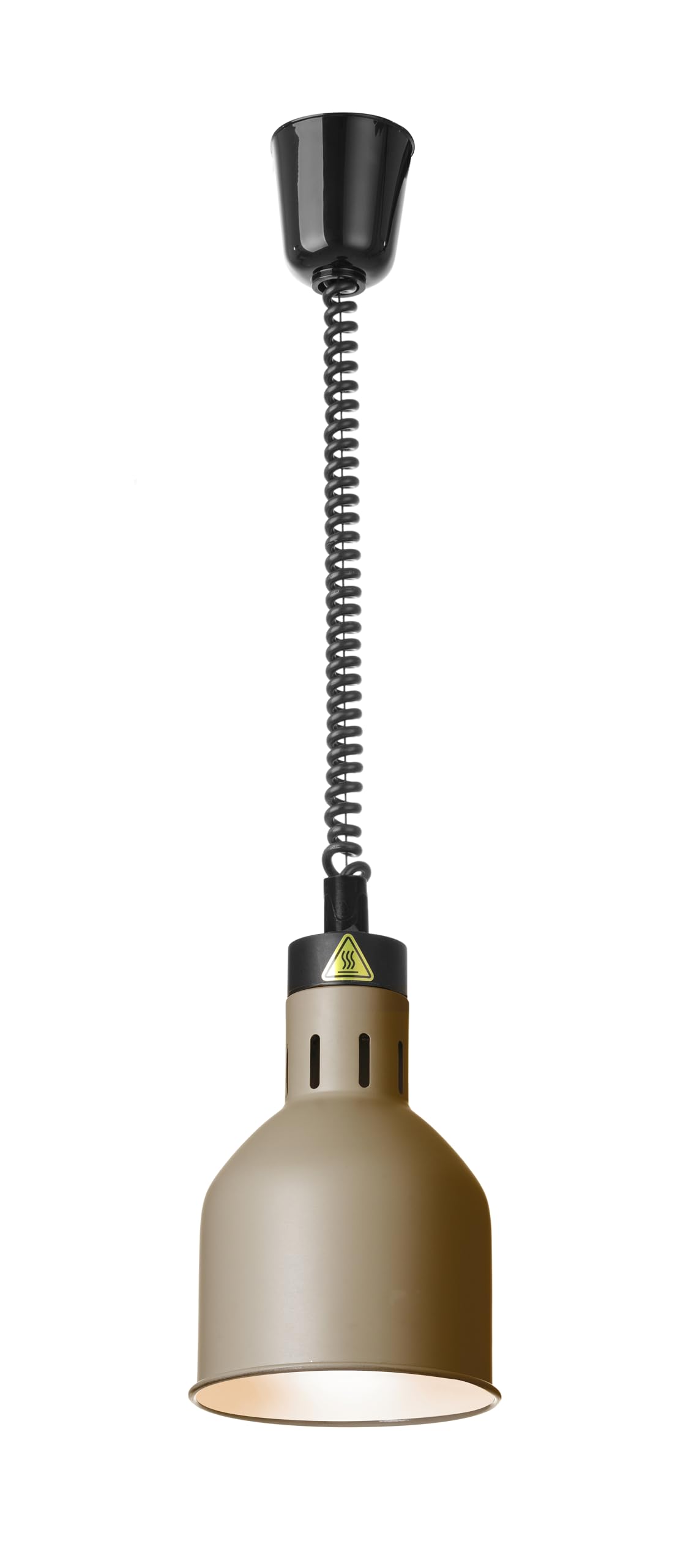 HENDI Lampada termica regolabile in altezza, cilindrica, lampada da cucina per riscaldare gli alimenti, lampada a infrarossi, 230V, 250W, ø175x(H)250mm, alluminio beige