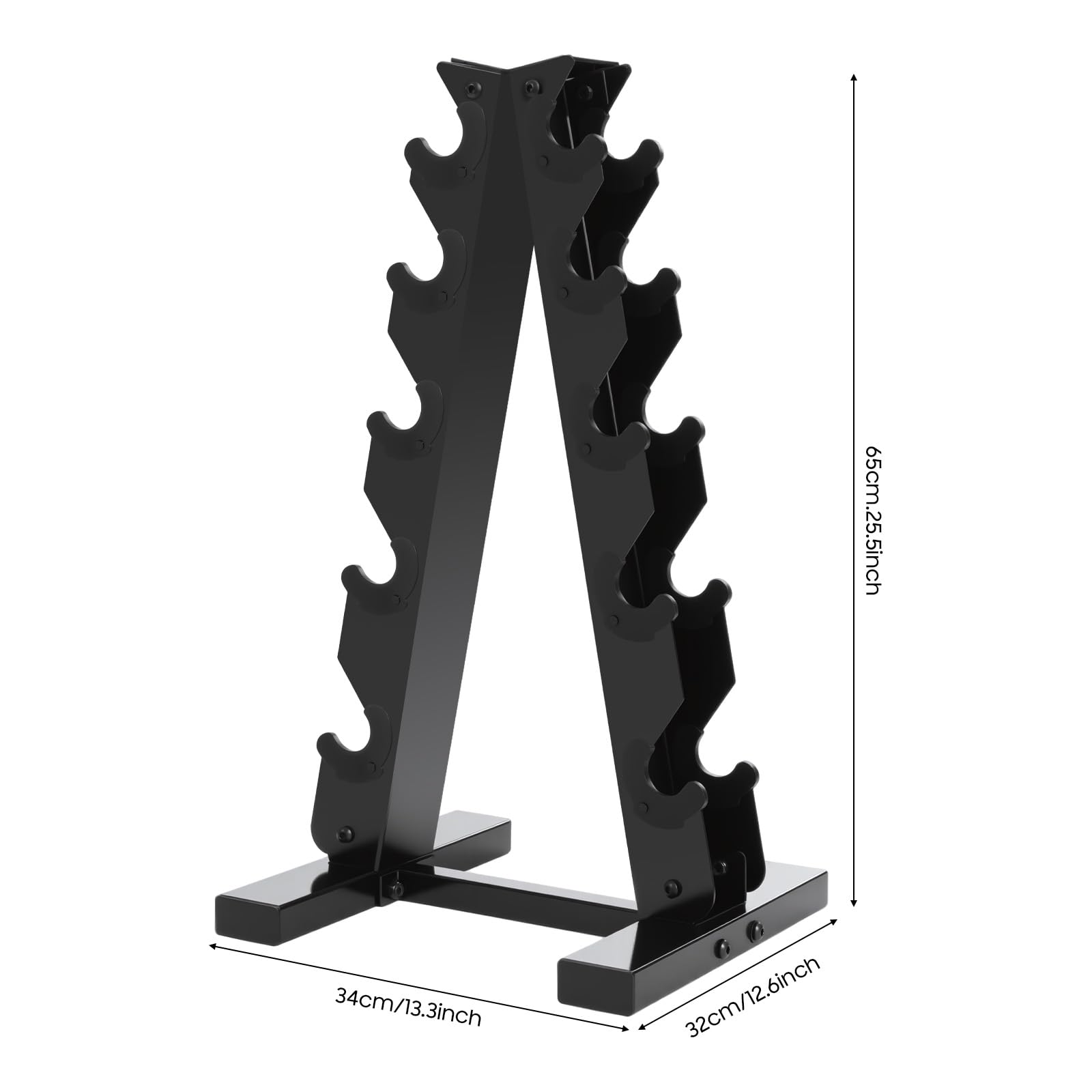 Supporto per manubri a 5 ripiani in metallo, design a forma di A con maniglia, portata massima di 100 kg, scaffale da fitness salvaspazio per casa, hotel, palestre, scuole, eventi di sollevamento pesi