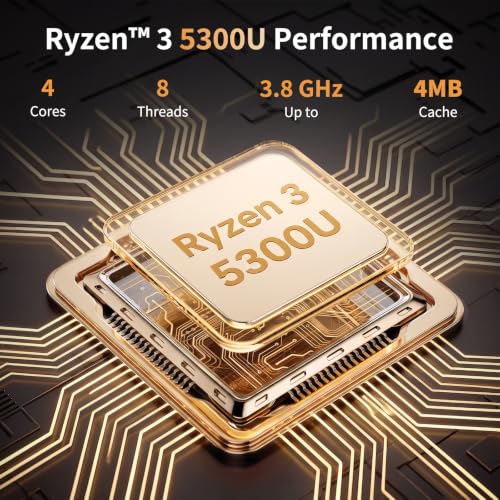 Image of DreamQuest Mini PC Ryzen 3 5300U (4C /8T Up to 3.8GHz) 16GB RAM 512GB SSD