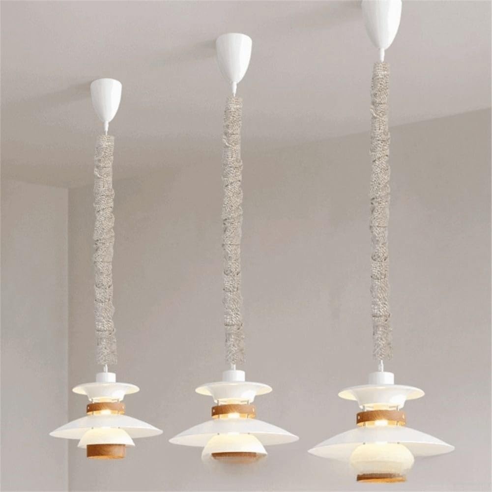 Paquete de 2 cubiertas de cadena de araña de tela de 6 pies, protector de cable eléctrico para colgar luces, cables de TV y barras de cortina, material de lino de algodón beige, decoración