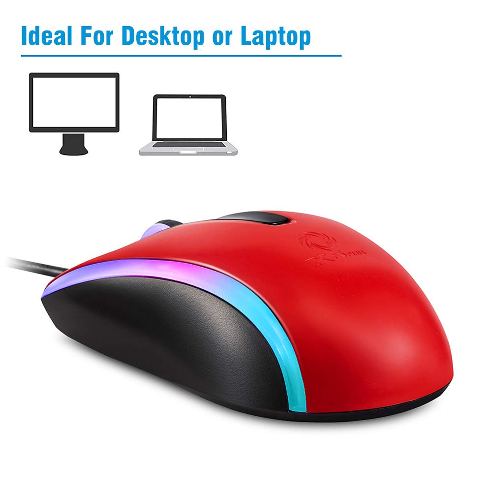 Amazon.com: COOLERPLUS Wired Mouse, 1200DPI, Rainbow Breathing