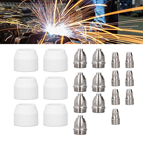 20 PCS Consumíveis Da Tocha De Plasma P80 Aço Inoxidável Cerâmica Resistente Ao Desgaste Kit De Cabe