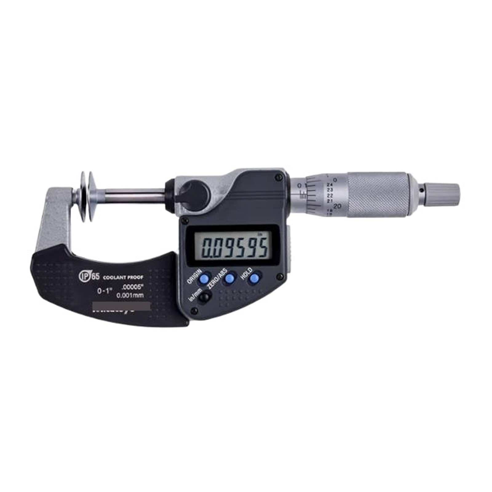 AWWVRLMM Disc Micrometer 323-350-30 0-1" Caliper Type with Carbide Tips Machinist Tool for Metalworking