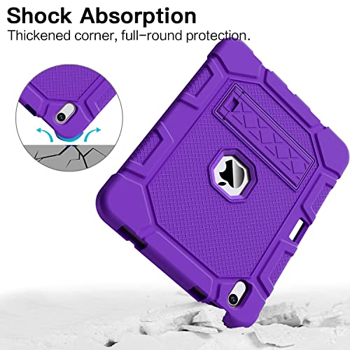 Image of Azzsy Case for iPad (A16) 11th Generation 11 Inch 2025 / iPad 10th Generation 10.9 Inch 2022, [Built-in Pencil Holder] Heavy Duty Shockproof Rugged Protective Case, Purple