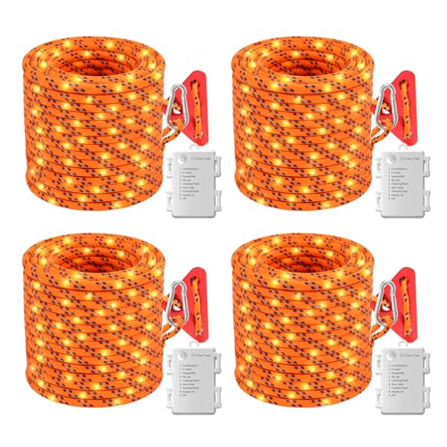 CAMANTU 4 Pack Camping String Lights for Tents, 33ft Waterproof