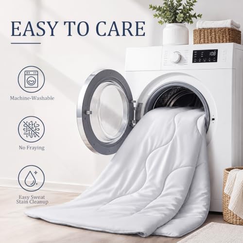 LULLUX Cooling Blanket for Hot Sleepers, Cooling Comforter Queen Size, Grey - image 8
