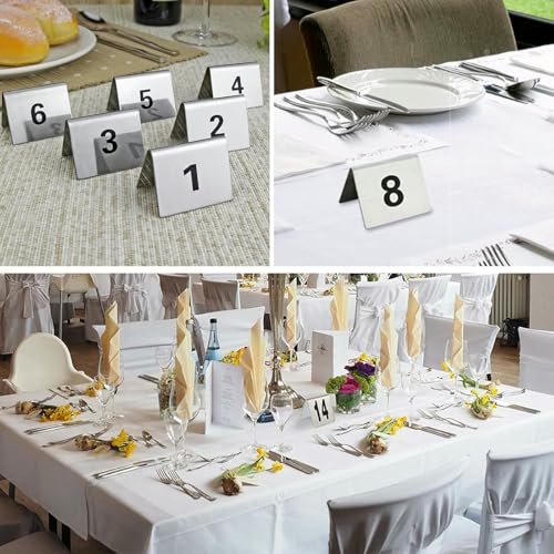 Numéros de table de tente en acier inoxydable 1-50 pour restaurant