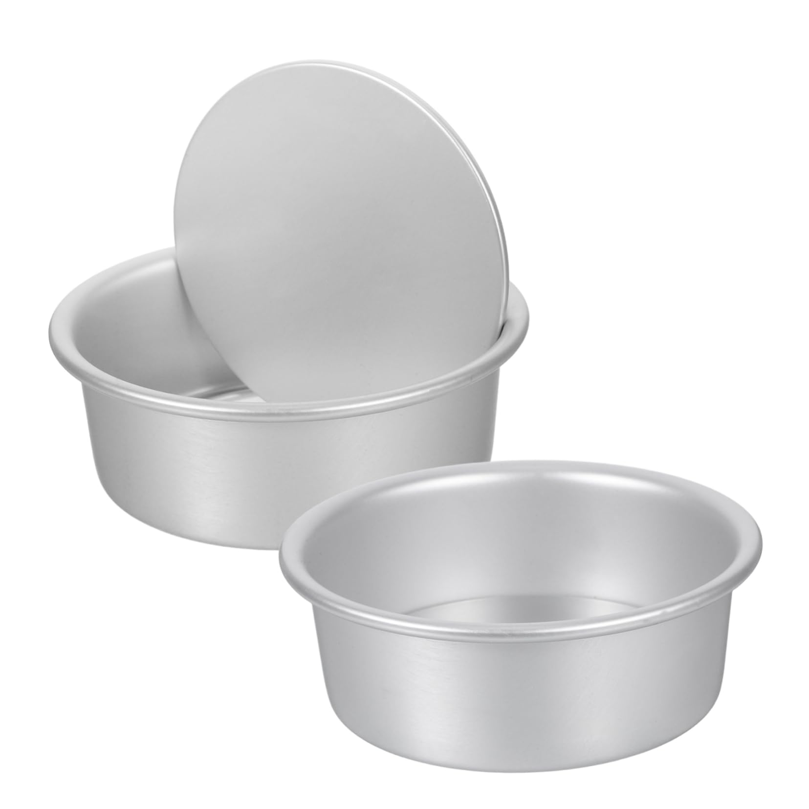 MOLUCKFU 2pcs Nonstick Round Baking Pans with Removable Bottom Aluminum Cake Molds for Cheesecake Chiffon Pastry for Birthday and Wedding Cakes