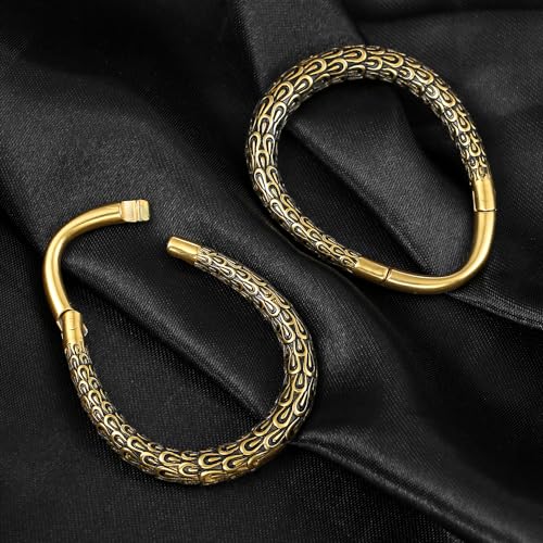 LADEMAYH 2Pcs Surgical Steel Ear Hangers Weights Gauges for Ears - Suitable from 6g to 1inch - Trendy and Comfortable Heart, Hoop and Bead Dangle Gauges Body Jewelry3