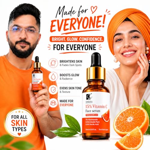 Image of 15% Vitamin C Face Serum with Niacinamide, Kakadu Plum & Ferulic Acid | Facial Serum for Dull & Uneven-Looking Skin | Lightweight Daily Skincare for Women & Men - 10ml