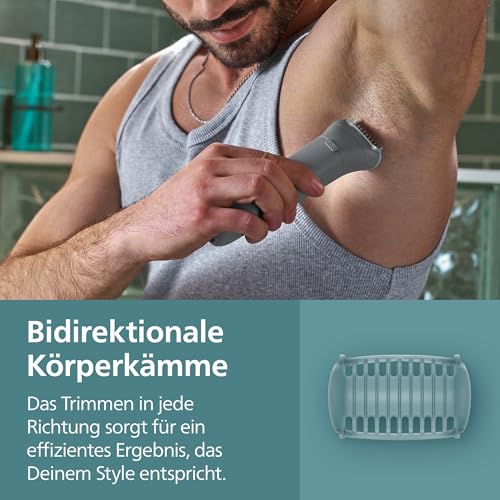 Philips Bodygroom 3000er-Serie – Herrentrimmer mit Dreifachschutz-Rasiersystem, trimmen und rasieren im Intimbereich, hautnah und besonders schonend, 100% duschfest, 80 Min. Laufzeit, BG3480/15 6