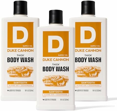 Duke Cannon THICK Body Wash, Sawtooth Alpine Air & Cedarwood, 18 oz, 3-Pack