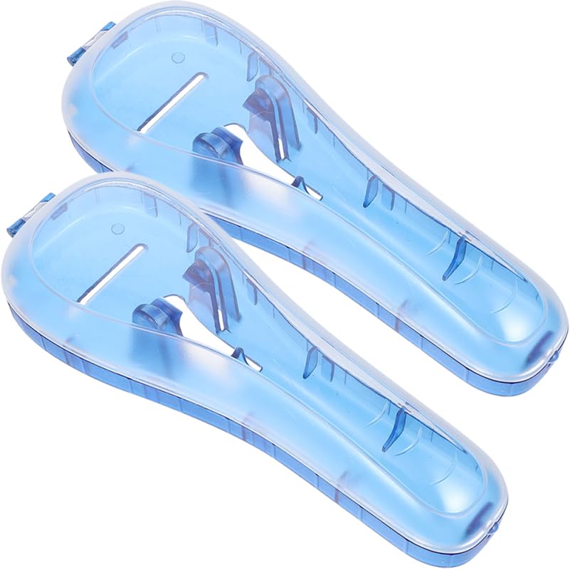 Beavorty Travel Razor Case 2-Pack Men Manual Razor Protector Plastic Box Cover Container Shaver Holder Protector Transparent Portable for Travel