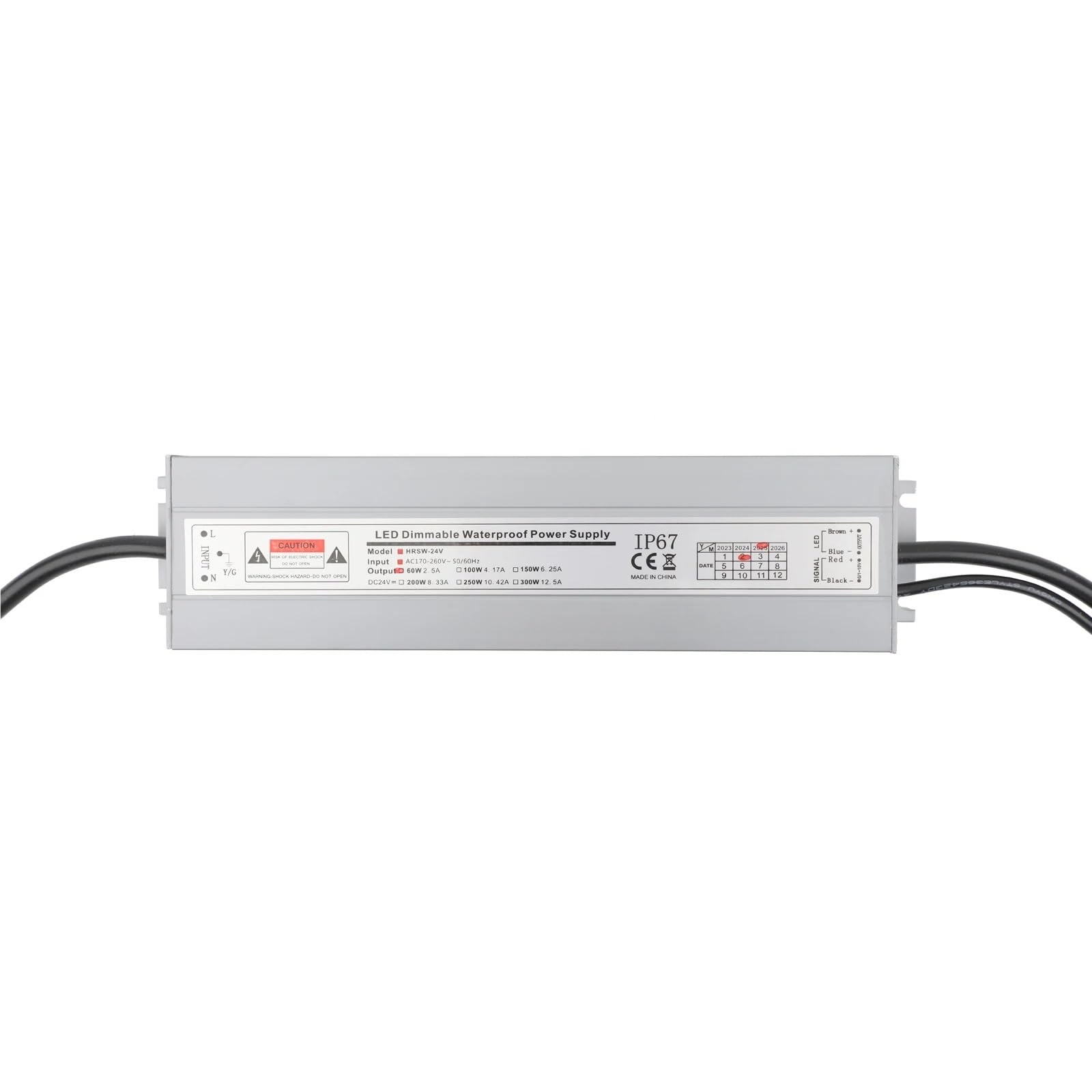 Sterownik LED AC110/170-264V, DC 12V/24V, 60W-300W, 0-10V, zasilacz z wodoodpornym ściemnianiem, aluminiowy transformator oświetleniowy. (AC170-264V to 200W, DC 24V)
