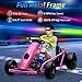 24V 8.1 MPH Electric Go Kart for Kids 8-14 Years, 300w*2 Extra Powerful Motors, Max Load 180Lbs Outdoor Ride on Toy for Teens, Music, Drifting Tires& Spacious Seat, Rose Red