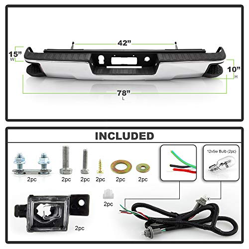 image for ACANII - For 2014-2018 Chevy Silverado/GMC Sierra 1500 Chrome Rear Ste