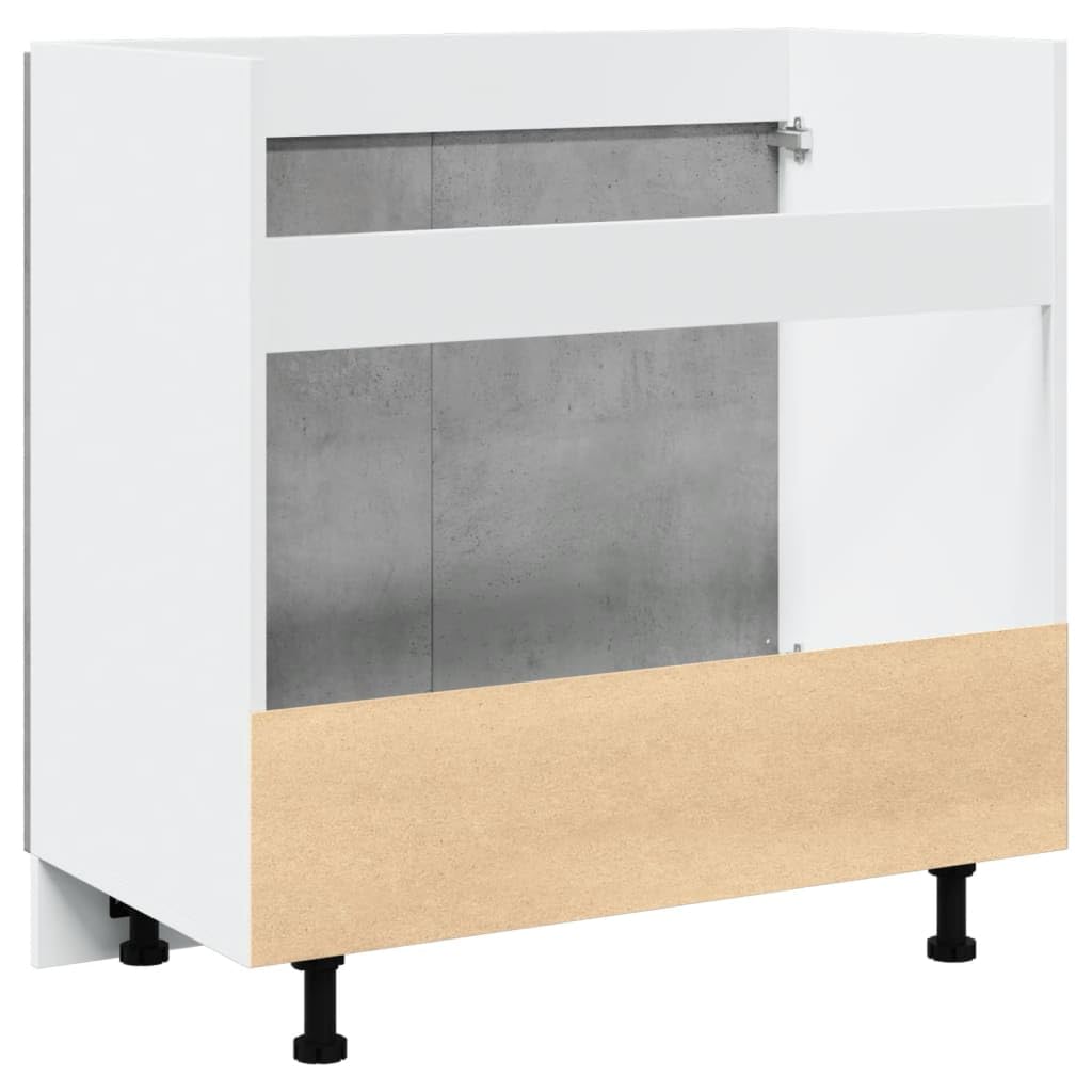 Toshilian - Mueble bajo de cocina, armario de almacenamiento de cocina, armario de piso de fregadero, color gris hormigón, 80 x 46 x 81,5 cm