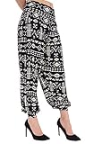 Ladies Tydye Web Diamond Dog Tooth Printed Baggy Harem Trousers Womens Ali Baba Pants Tydye Aztec Small/Medium