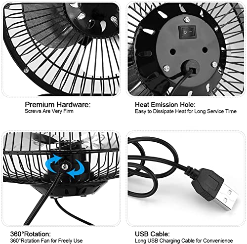 LEDLUX Mini Ventilatore da Tavolo in Metallo